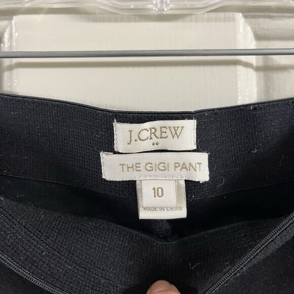 J.Crew Wom 10 Gigi Pant Black Ponte Stretch Size Zip Back Seam Ankle Taper Fit - Picture 4 of 8